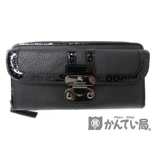 BURBERRY Blue Label round zipper long wallet black Wallet